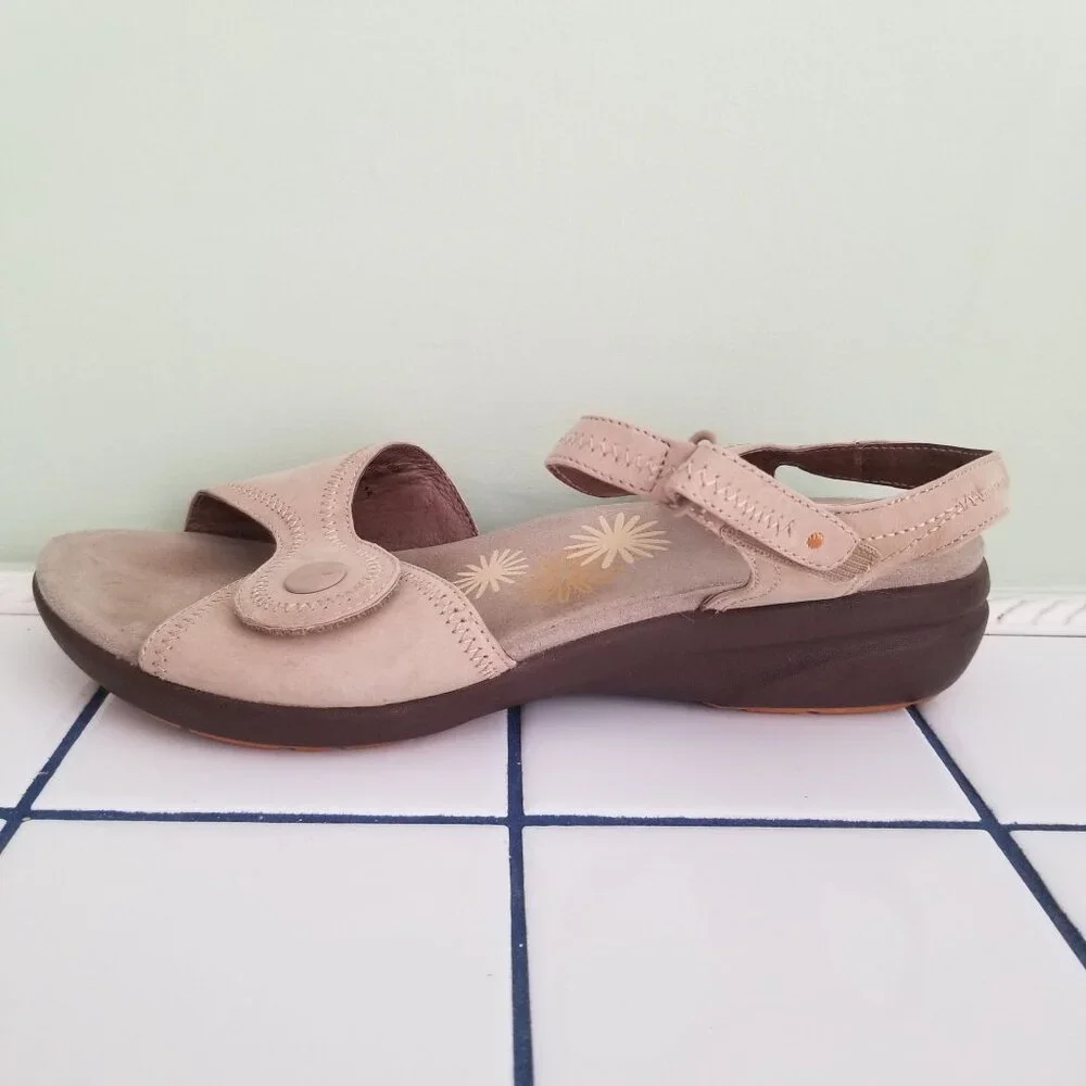 Dansko 40‎ Sand Tan Leather Sandals Platform Chunky Open Toe 9.5 10 IRIS